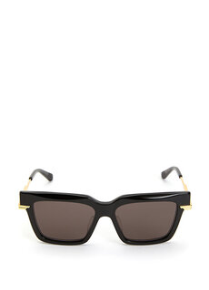 Черные женские солнцезащитные очки прямоугольной формы Bottega Veneta