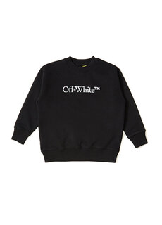 Черно-белый свитшот для мальчика с детализированным логотипом Off-White