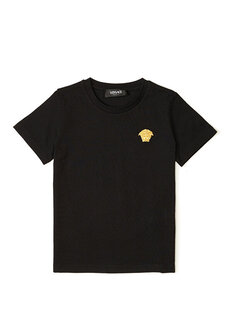 Черная футболка с логотипом для мальчиков Versace