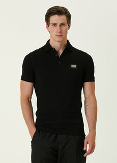 Черная футболка с воротником поло essential Dolce&amp;Gabbana