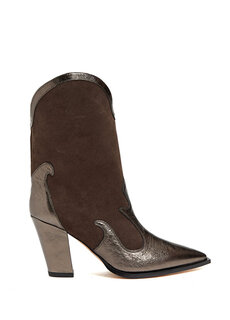 Серебряные женские кожаные ботинки Bettina Vermillon