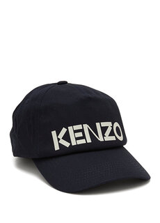 Темно-синяя мужская шляпа с логотипом Kenzo
