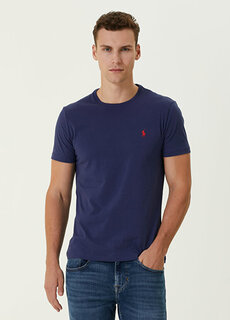 Темно-синяя футболка с вышитым логотипом Polo Ralph Lauren