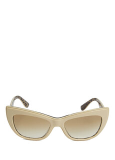 Новые женские солнцезащитные очки кремового цвета с леопардовым принтом Dolce&amp;Gabbana