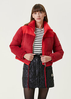 Красное бархатное пальто waitaki Moncler