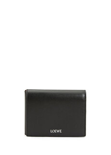Мужской кожаный кошелек с черным логотипом Loewe