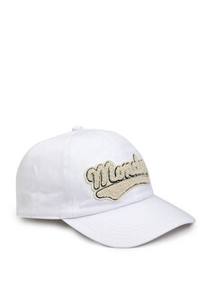 Женская шляпа с белой нашивкой-логотипом Moncler