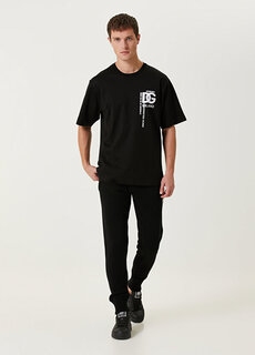 Черные шерстяные спортивные брюки с логотипом и кулиской на талии Dolce&amp;Gabbana
