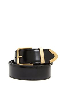 Женский кожаный ремень с черным логотипом Dolce&amp;Gabbana