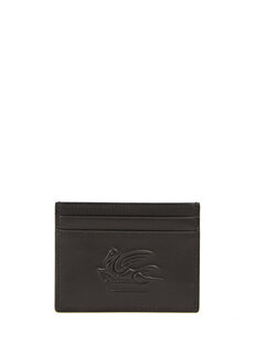Мужской кожаный кошелек с черным логотипом Etro