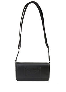 Мужская кожаная сумка через плечо с черным логотипом Dolce&amp;Gabbana