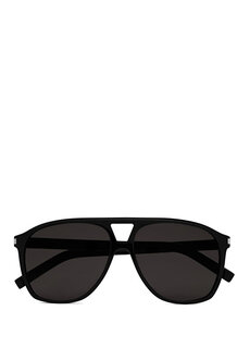 Черные женские солнцезащитные очки геометрической формы Saint Laurent