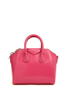 Mini antigona розовая женская кожаная сумка Givenchy