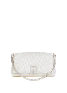 Маленькая женская замшевая сумка на плечо 4g из мягкой светло-серой кожи Givenchy