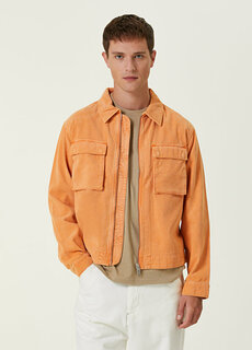 Оранжевая бархатная верхняя рубашка clifton AllSaints