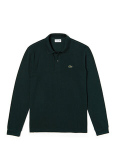 Зеленая мужская футболка-поло classic fit с длинным рукавом l.12.12 Lacoste