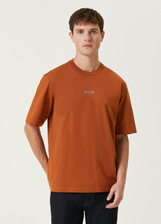 Оранжевая футболка с логотипом Zegna