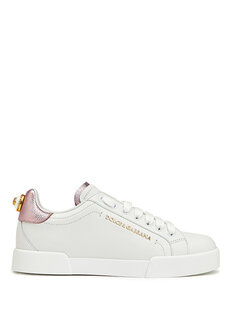 Женские кожаные кроссовки с белым логотипом Dolce&amp;Gabbana