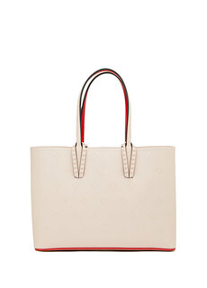 Кремовая женская кожаная сумка-шоппер Christian Louboutin