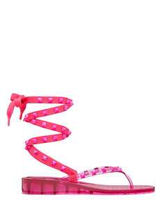 Розовые женские пляжные тапочки rockstud Valentino Garavani