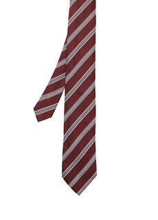 Красный шелковый галстук в полоску Zegna