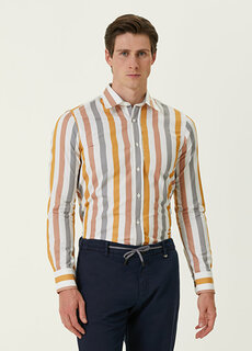 Рубашка с цветными блоками и узором в полоску Canali