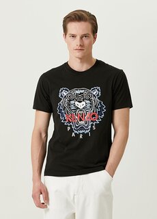 Черная футболка с круглым вырезом tiger Kenzo