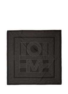Шелковый шарф 80х80 см с черным логотипом Toteme TotÊme