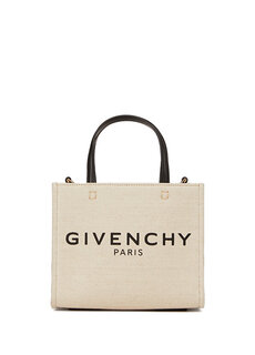 Сумка mini g tote бежево-черная женская сумка Givenchy