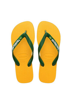 Мужские пляжные тапочки с желтым логотипом brasil Havaianas