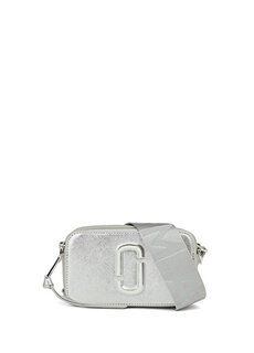 Серебряная женская кожаная сумка snapshot Marc Jacobs