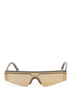 Коричневые мужские солнцезащитные очки геометрической формы Balenciaga
