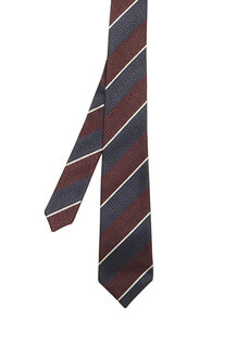 Темно-синий шелковый галстук в косую полоску Canali