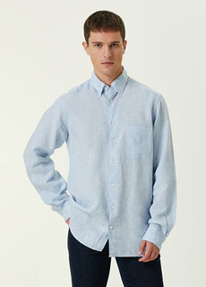 Голубая льняная рубашка Eton