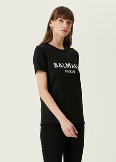 Черная футболка с логотипом Balmain