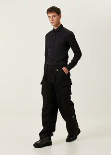 Черные брюки-карго-парашют Wooyoungmi