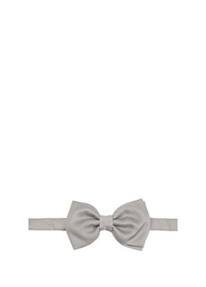 Светло-серый галстук-бабочка с 3 плиссированными текстурами Beymen