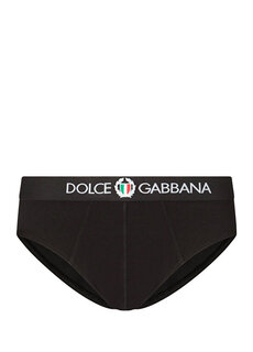 Черные слипоны с логотипом на талии Dolce&amp;Gabbana