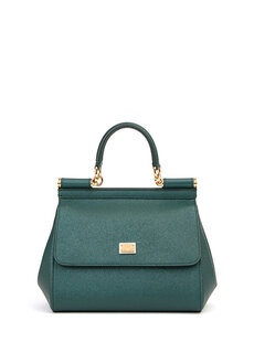 Маленькая сицилийская зеленая женская кожаная сумка через плечо Dolce&amp;Gabbana