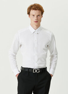 Белая рубашка с воротником и логотипом Dolce&amp;Gabbana