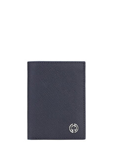 Мужской кожаный спортивный кошелек темно-синего цвета Cachee Concept
