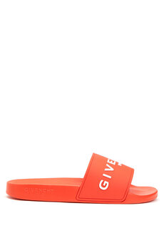 Мужские тапочки с оранжевым логотипом Givenchy