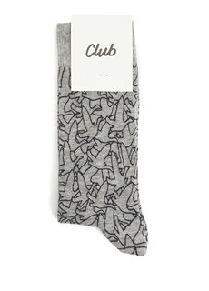 Серые мужские носки из жаккарда с логотипом Beymen