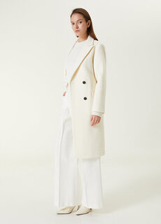 Off-white двубортное шерстяное пальто Beymen
