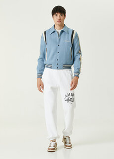 Белые спортивные штаны-джоггеры с логотипом и кулиской на талии Amiri