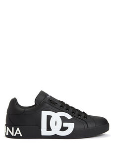 Черные мужские кожаные кроссовки portofino Dolce&amp;Gabbana