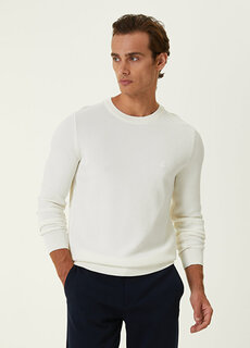 Белый вязаный свитер с узором «соты» Beymen