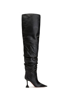Черные женские кожаные ботинки olivia Amina Muaddi
