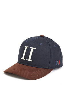 Коричневая мужская шляпа с логотипом темно-синего цвета Les Deux