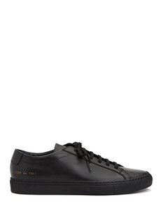 Мужские кожаные кроссовки с черным логотипом Common Projects